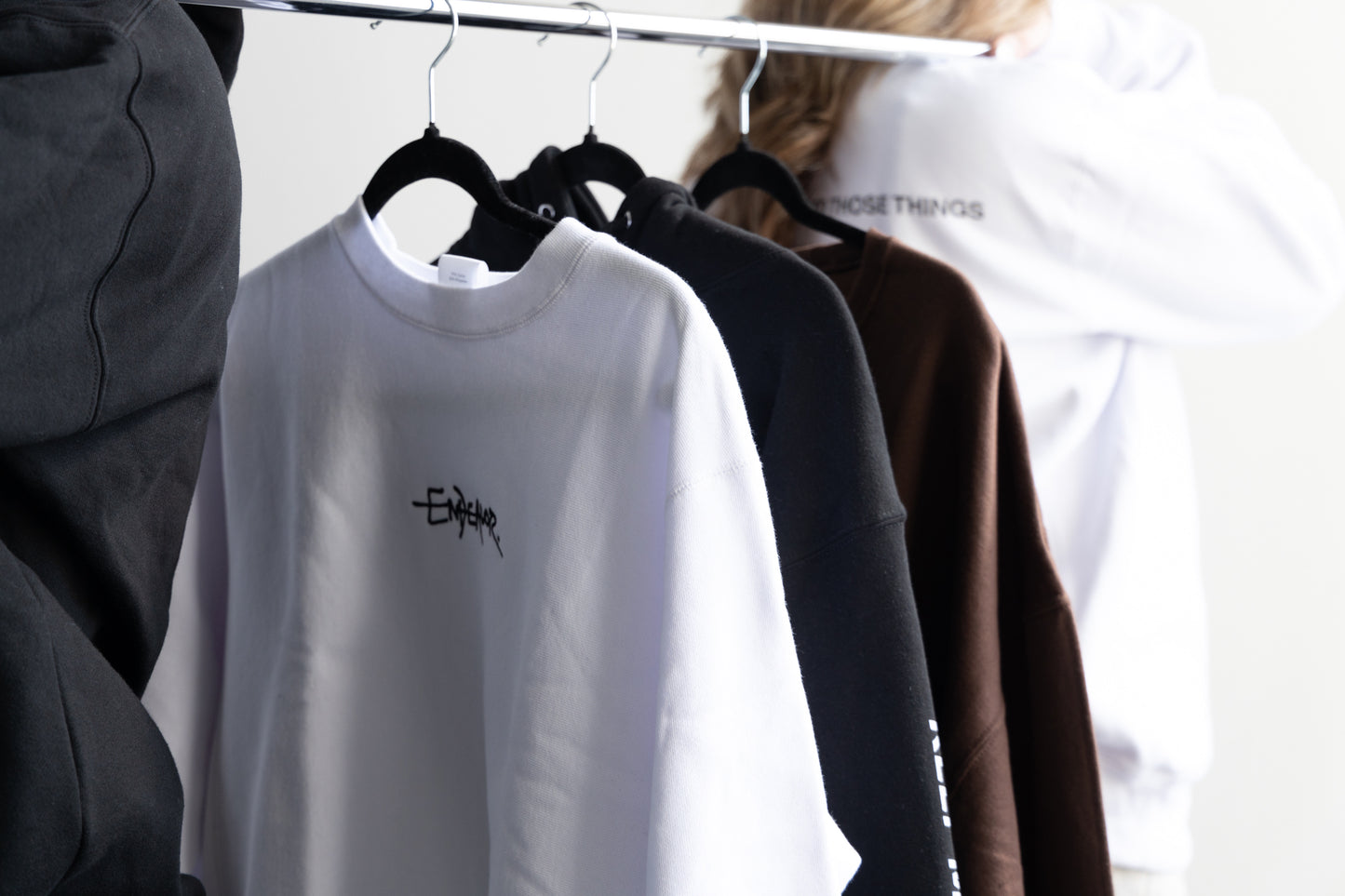 WHITE premium embroidered crew