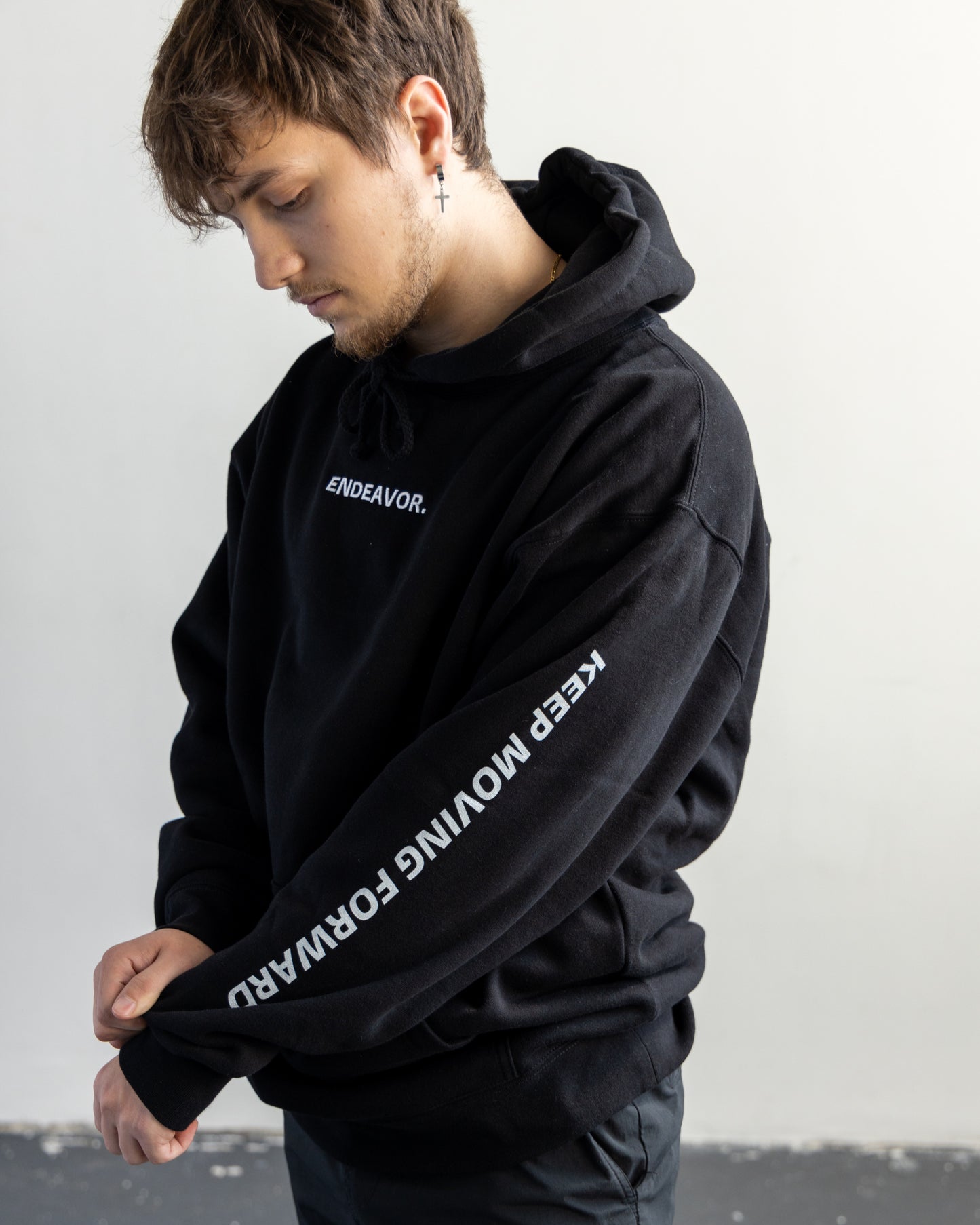 BLACK premium embroidered hoodie