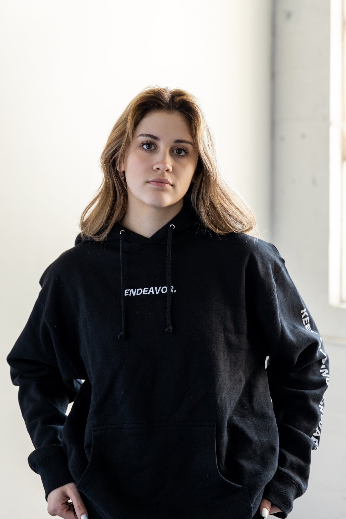 BLACK premium embroidered hoodie