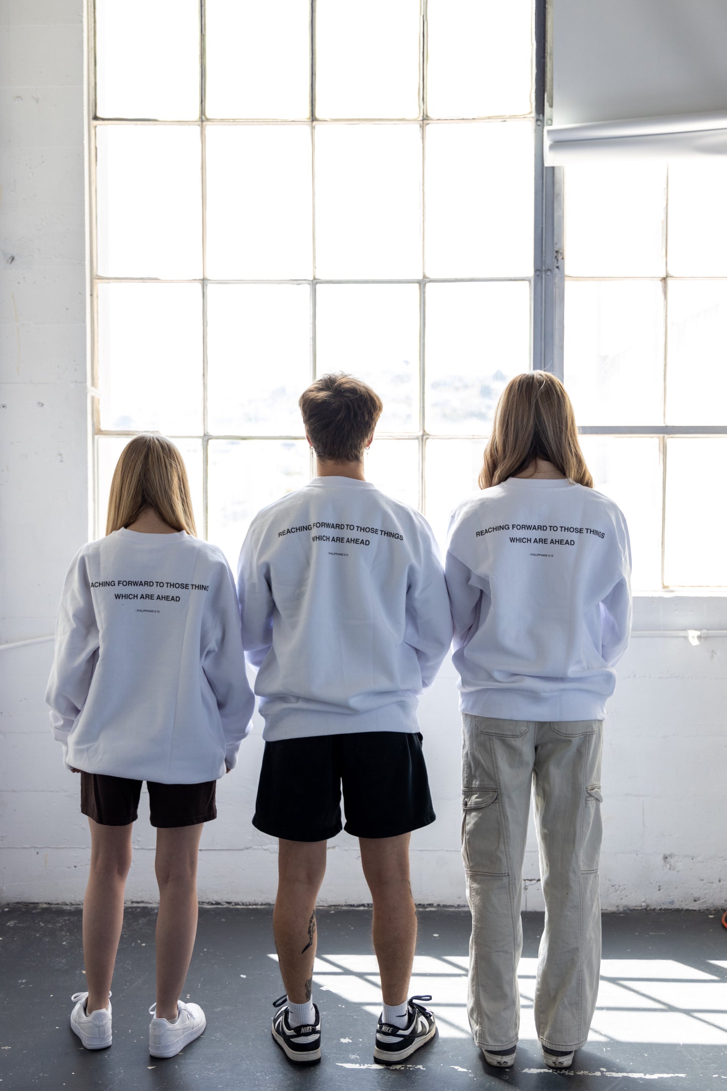 WHITE premium embroidered crew