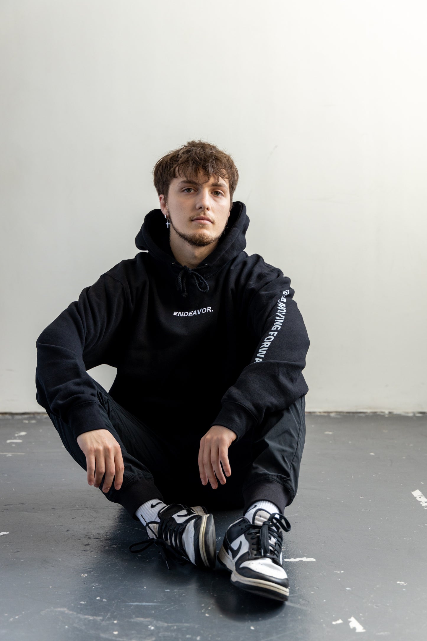 BLACK premium embroidered hoodie